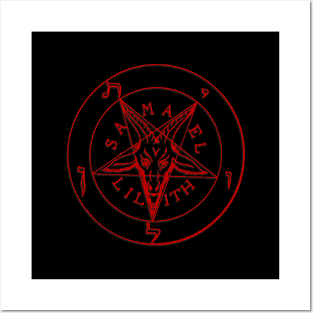 Sigil of Baphomet Clothing | Red on Black Mass | Satanic Posters and Art